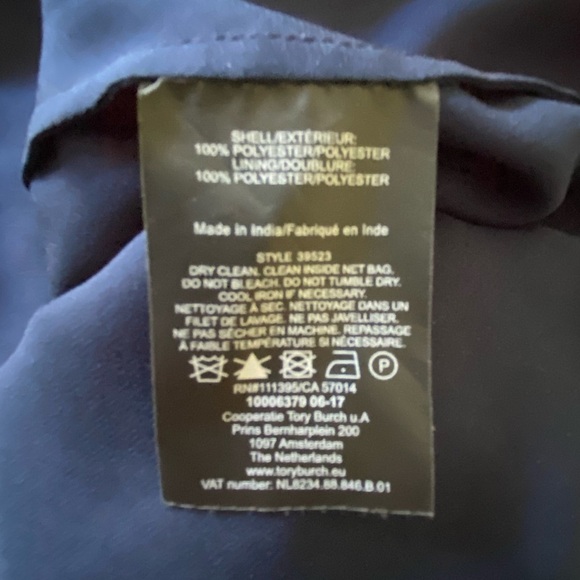 TORY BURCH •RARE• Nicola Guipure Lace Dress In Volcano Red & Navy Blue Size 6 - Picture 13 of 13